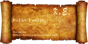 Kulin Evelin névjegykártya